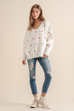 Load image into Gallery viewer, embroidered heart sweater

