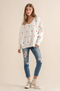 embroidered heart sweater