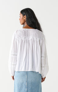embroidered yoke blouse