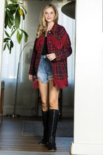 Load image into Gallery viewer, red plaid fringe jacket
